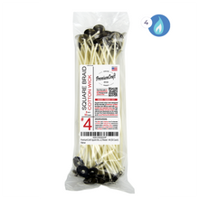 Load image into Gallery viewer, PremiumCraft Square Braid Cotton Candle Wick - #4, Tabbed, Waxed (50 Count)