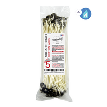 Load image into Gallery viewer, PremiumCraft Square Braid Cotton Candle Wick - #5, Tabbed, Waxed (50 Count)
