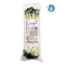 Load image into Gallery viewer, PremiumCraft Square Braid Cotton Candle Wick - #6, Tabbed, Waxed (50 Count)