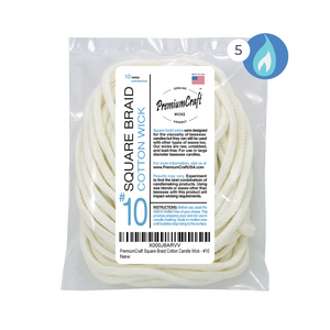 PremiumCraft Square Braid Cotton Candle Wick #10