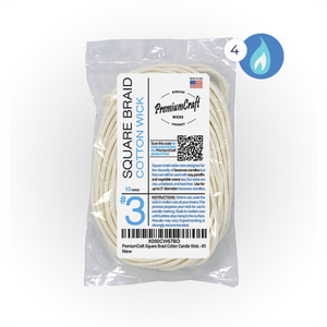 PremiumCraft Square Braid Cotton Candle Wick #3