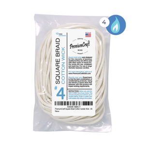PremiumCraft Square Braid Cotton Candle Wick #4